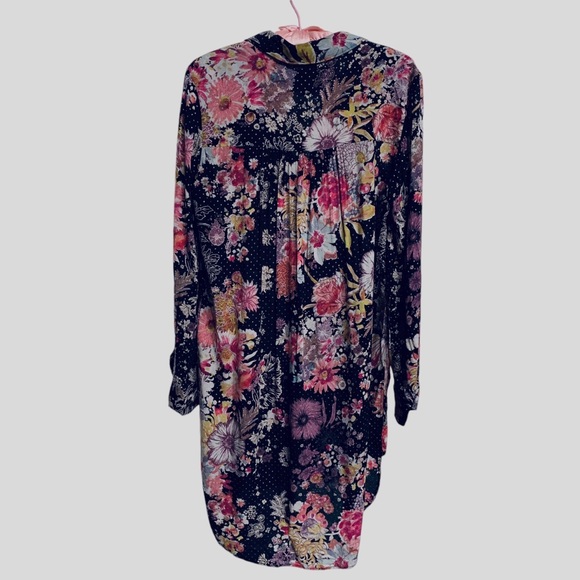 ANTHROPOLOGIE MAEVE AUTUMNAL FLORAL BUTTON-UP LONG SLEEVE TUNIC SHIRT - Picture 3 of 16